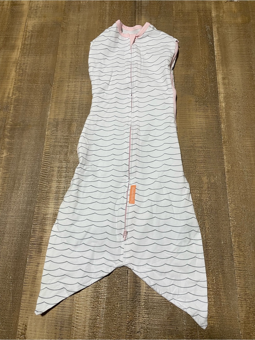 Swaddle me Sleep Sack Pajamas in White with Pink Trim
